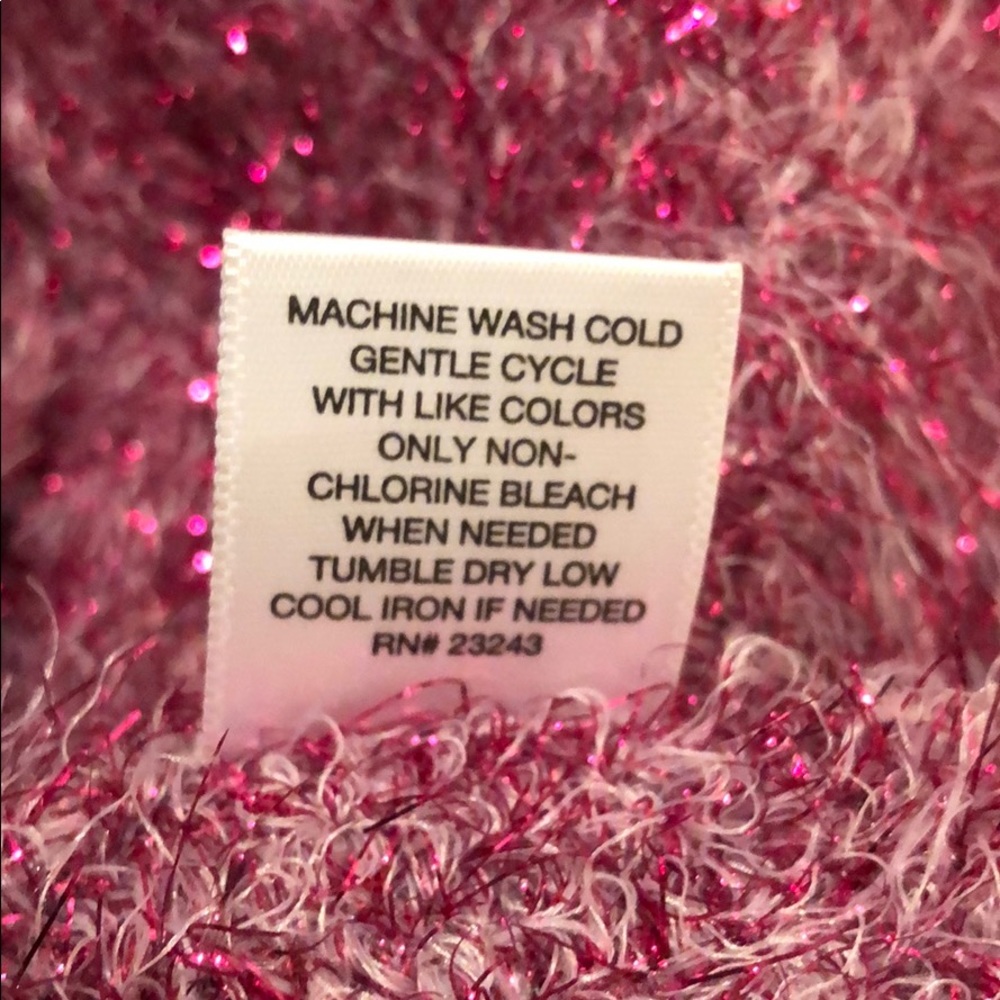 New York & Co. Pink Fuzzy Sparkle Sweater Sz M - Picture 12 of 13